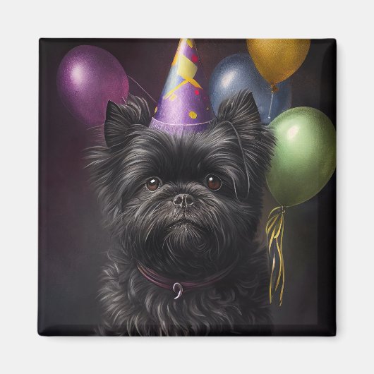 Affenpinscher Dog Birthday-ballonnen Magneet (Voorkant)