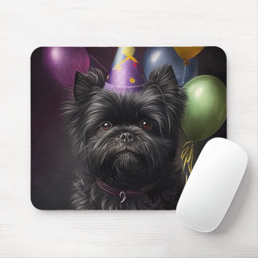 Affenpinscher Dog Birthday-ballonnen Muismat (Met muis)