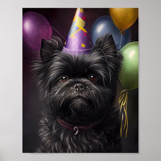 Affenpinscher Dog Birthday-ballonnen Poster (Voorkant)