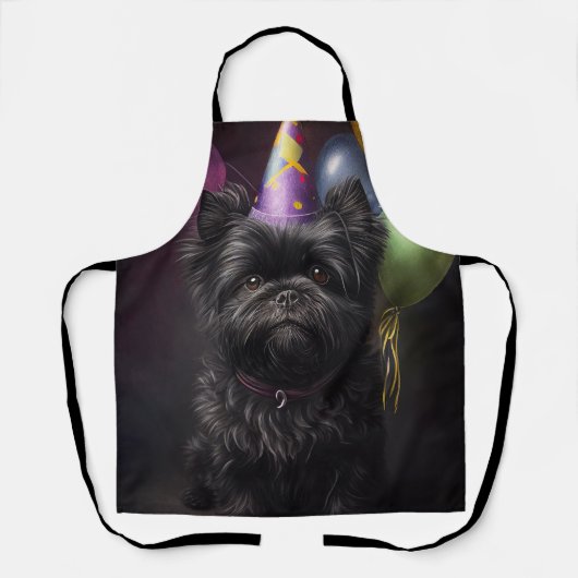 Affenpinscher Dog Birthday-ballonnen Schort (Voorkant)