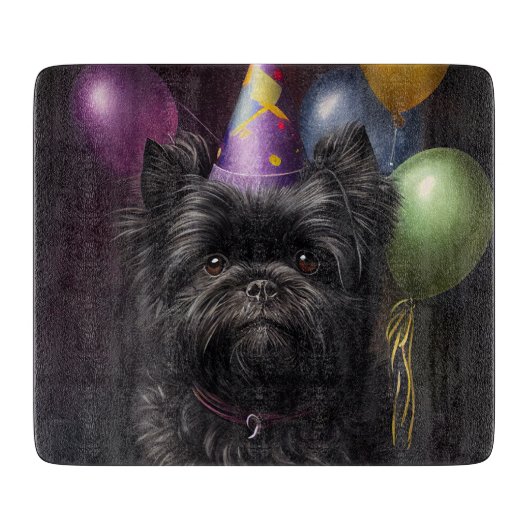 Affenpinscher Dog Birthday-ballonnen Snijplank (Voorkant)