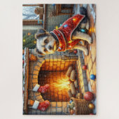 Affenpinscher Dog by Cozy Christmas Fireplace Legpuzzel (Verticaal)