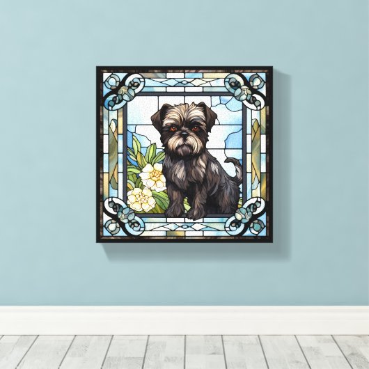 Affenpinscher Dog Canvas Afdruk (Insitu (Houten vloer))