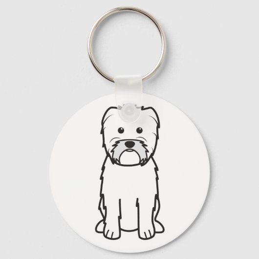 Affenpinscher Dog Cartoon Sleutelhanger (Voorkant)