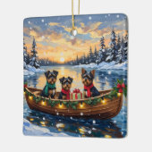 Affenpinscher Dog Christmas Boat Holiday Keramisch Ornament (Links)