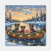 Affenpinscher Dog Christmas Boat Holiday Magneet (Voorkant)