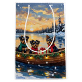 Affenpinscher Dog Christmas Boat Holiday Medium Cadeauzakje (Voorkant)