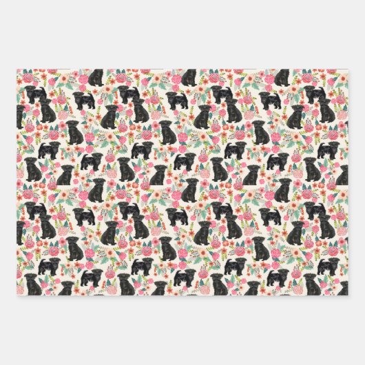 Affenpinscher Dog  Florals Inpakpapier Vel (Voorkant)
