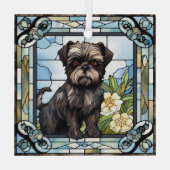 Affenpinscher Dog Glas Ornament (Achterkant)