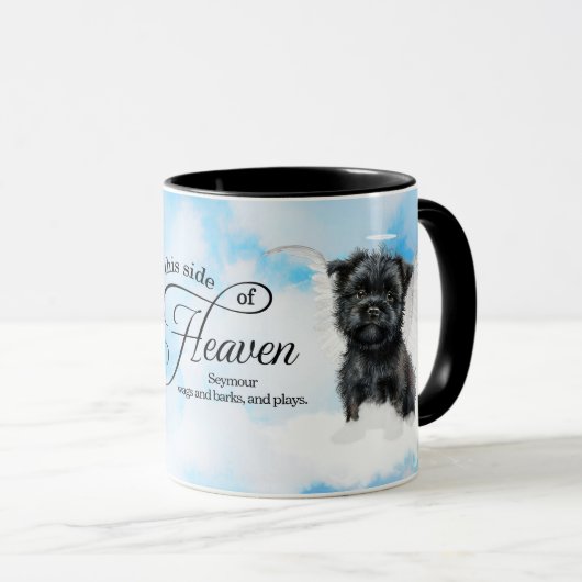 Affenpinscher Dog in Heaven Personalized Memorial Mok (Voorkant rechts)
