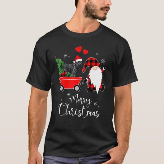 Affenpinscher Dog Kerstmis met Santa Hat Pajamas T-shirt (Voorkant)