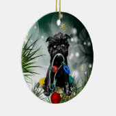 Affenpinscher Dog-kerstversiering Keramisch Ornament (Rechts)