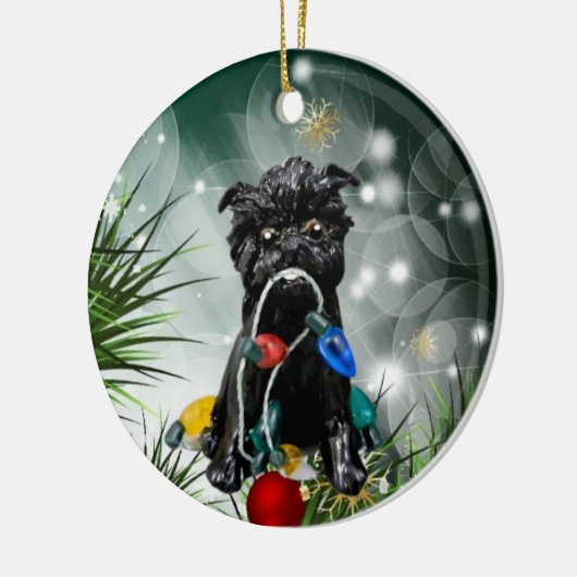 Affenpinscher Dog-kerstversiering Keramisch Ornament (Links)