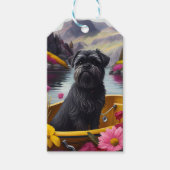 Affenpinscher Dog op een peddel: een Schilderachti Cadeaulabel (Voorkant)