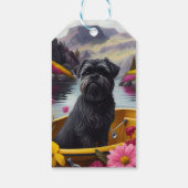 Affenpinscher Dog op een peddel: een Schilderachti Cadeaulabel (Achterkant)