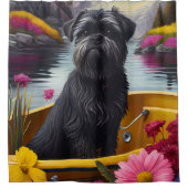 Affenpinscher Dog op een peddel: een Schilderachti Douchegordijn (Voorkant)