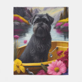 Affenpinscher Dog op een peddel: een Schilderachti Fleece Deken (Voorkant)