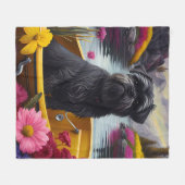 Affenpinscher Dog op een peddel: een Schilderachti Fleece Deken (Voorkant (Horizontaal))