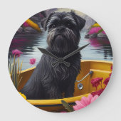 Affenpinscher Dog op een peddel: een Schilderachti Grote Klok (Voorkant)