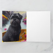 Affenpinscher Dog op een peddel: een Schilderachti Kaart (Binnen)
