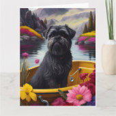 Affenpinscher Dog op een peddel: een Schilderachti Kaart (Voorkant)