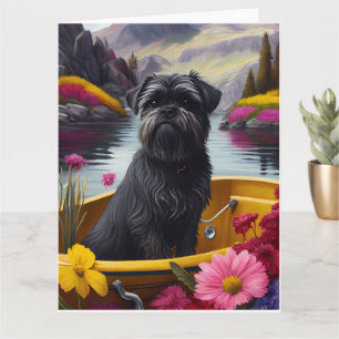 Affenpinscher Dog op een peddel: een Schilderachti Kaart