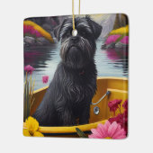 Affenpinscher Dog op een peddel: een Schilderachti Keramisch Ornament (Links)
