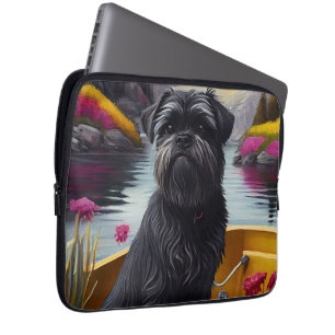 Affenpinscher Dog op een peddel: een Schilderachti Laptop Sleeve