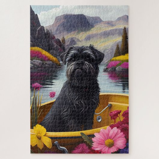 Affenpinscher Dog op een peddel: een Schilderachti Legpuzzel (Verticaal)