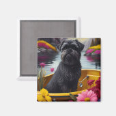 Affenpinscher Dog op een peddel: een Schilderachti Magneet (Voorkant / Achterkant)