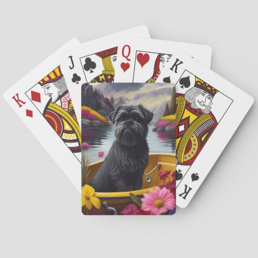 Affenpinscher Dog op een peddel: een Schilderachti Pokerkaarten (Achterkant)