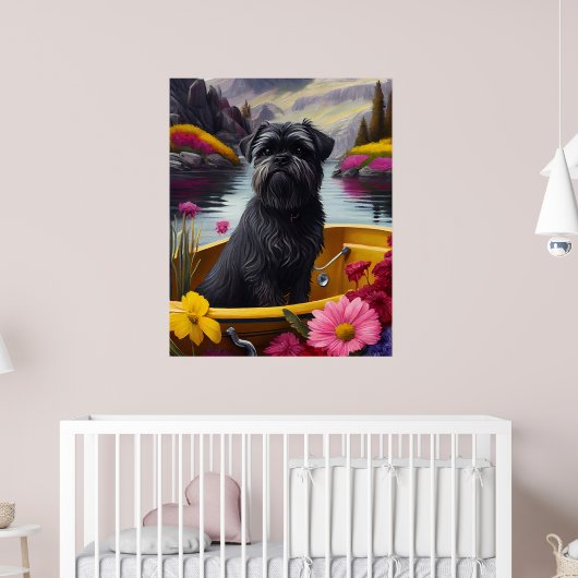 Affenpinscher Dog op een peddel: een Schilderachti Poster (Kinderkamer 2)