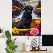 Affenpinscher Dog op een peddel: een Schilderachti Poster (Thuiskantoor)