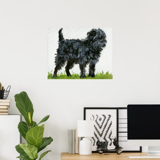 Affenpinscher Dog Portrait Poster (Thuiskantoor)