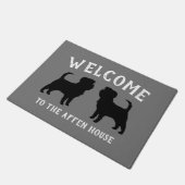 Affenpinscher Dog Silhouettes Custom Welcome Mat (Schuin)