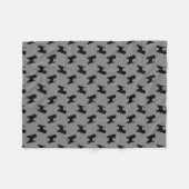 Affenpinscher Dog Silhouettes Pattern Grey Fleece Deken (Voorkant (Horizontaal))