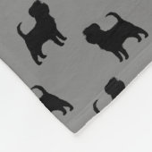 Affenpinscher Dog Silhouettes Pattern Grey Fleece Deken (Hoek)