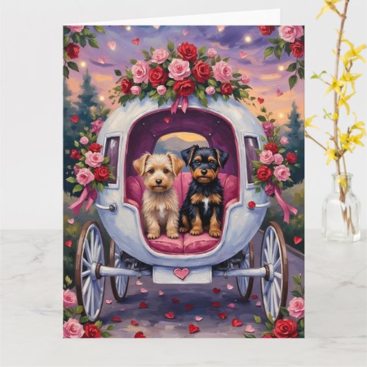 Affenpinscher Dog Valentine's Day Kaart (Gele Bloem)