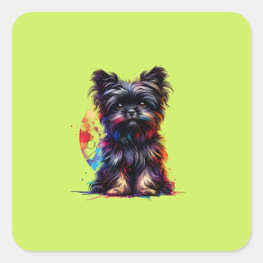 Affenpinscher Dog Vierkante Sticker (Voorkant)