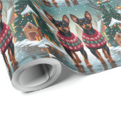 Affenpinscher Dogs Christmas Snow Holiday Cadeaupapier (Rol Hoek)