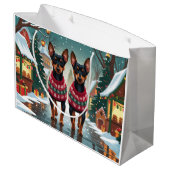 Affenpinscher Dogs Christmas Snow Holiday Groot Cadeauzakje (Achterkant Gekanteld)