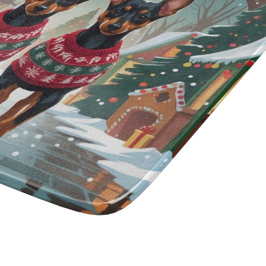 Affenpinscher Dogs Christmas Snow Holiday Snijplank (Hoek)