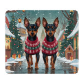 Affenpinscher Dogs Christmas Snow Holiday Snijplank (Voorkant)