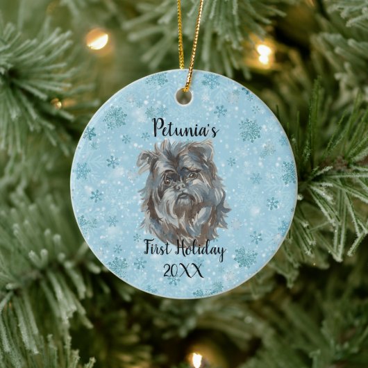 Affenpinscher Eerste Vakantie Keramisch Ornament (Boom)