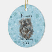 Affenpinscher Eerste Vakantie Keramisch Ornament (Links)