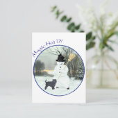 Affenpinscher en Sneeuwman Briefkaart (Staand voorkant)