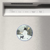 Affenpinscher en Sneeuwman Magneet (Insitu (Vaatwasser))