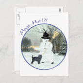 Affenpinscher en Snowman Briefkaart (Voorkant / Achterkant)