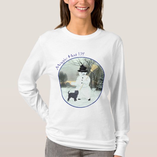 Affenpinscher en Snowman T-shirt (Voorkant)