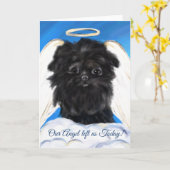 Affenpinscher ENGEL Kaart (Gele Bloem)